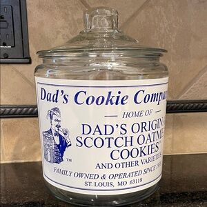 Vintage Dad’s Cookie Company Gallon Size Glass Cookie Jar